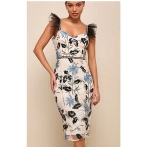 Lulus showstopper embroidered sequin dress women's small